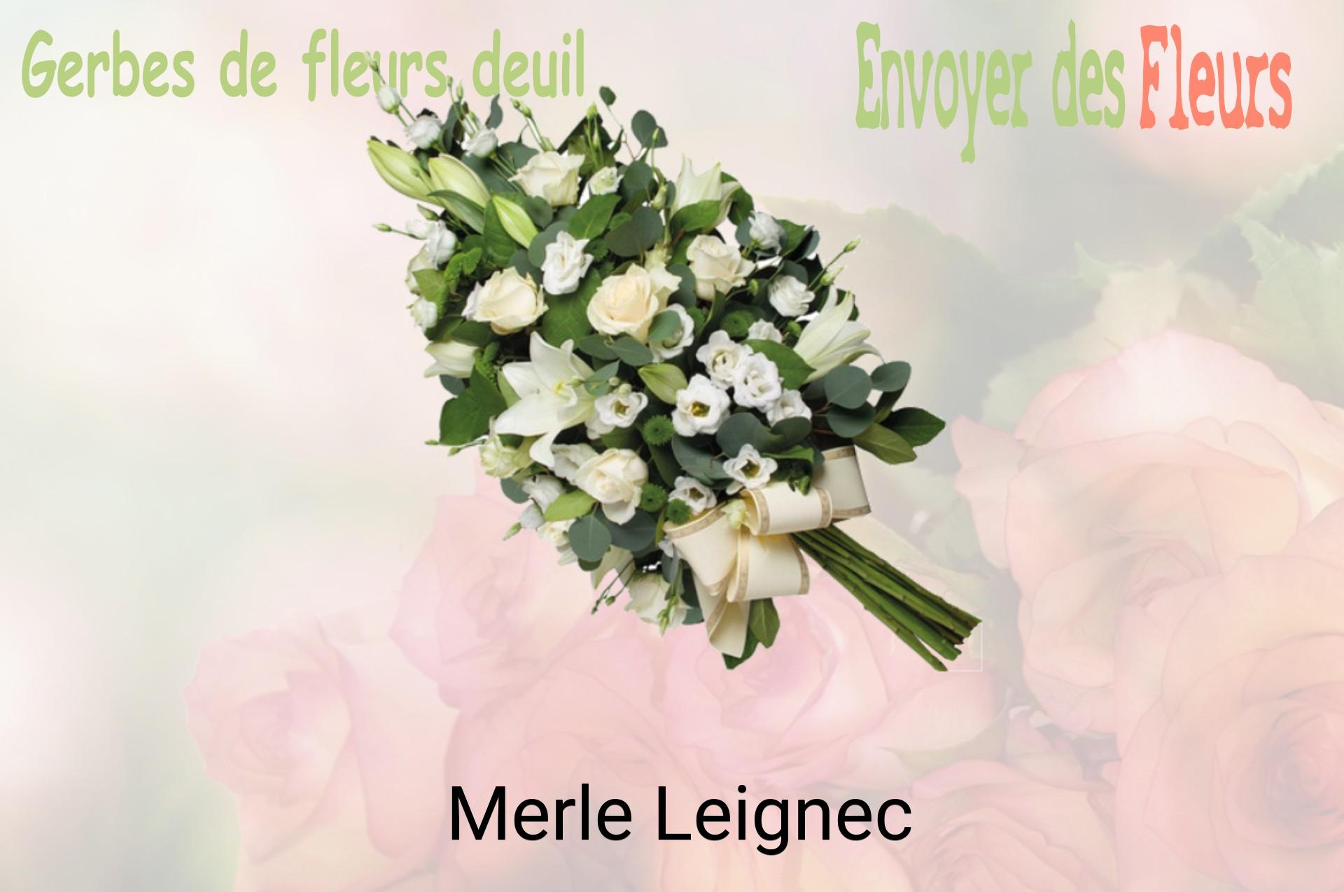 Gerbe de fleurs de deuil livrée à Merle-Leignec